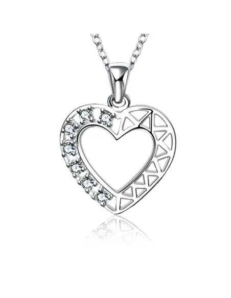 Romantický náhrdelník srdce Crystal Heart se zirkony