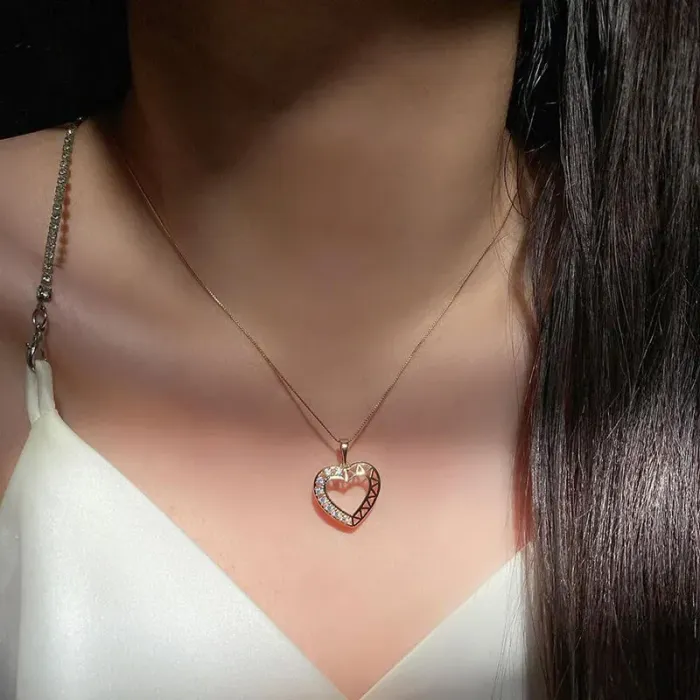 Romantický náhrdelník srdce Crystal Heart se zirkony