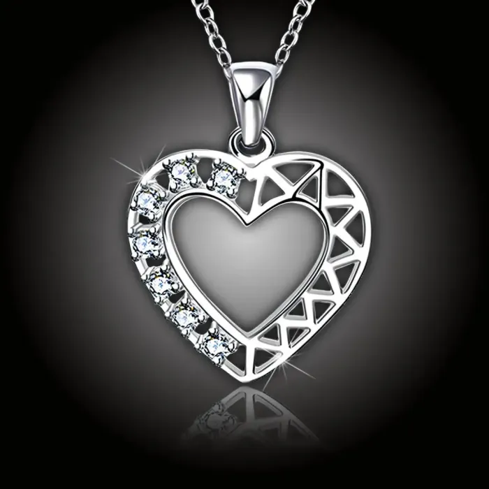 Romantický náhrdelník srdce Crystal Heart se zirkony