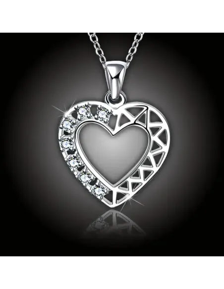 Romantický náhrdelník srdce Crystal Heart se zirkony