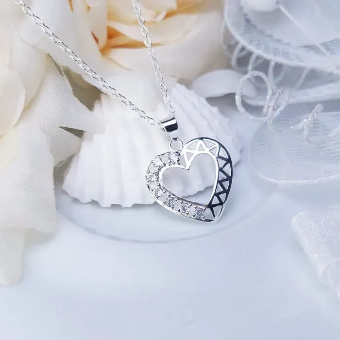 Romantický náhrdelník srdce Crystal Heart se zirkony