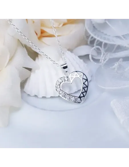 Romantický náhrdelník srdce Crystal Heart se zirkony