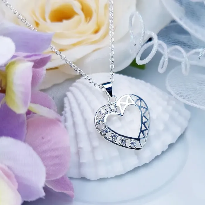 Romantický náhrdelník srdce Crystal Heart se zirkony