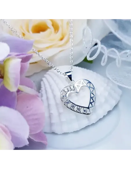 Romantický náhrdelník srdce Crystal Heart se zirkony