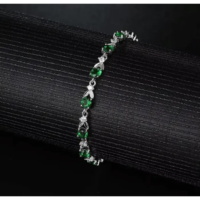 Elegantní náramek Adrianna Smaragd Green se zirkony