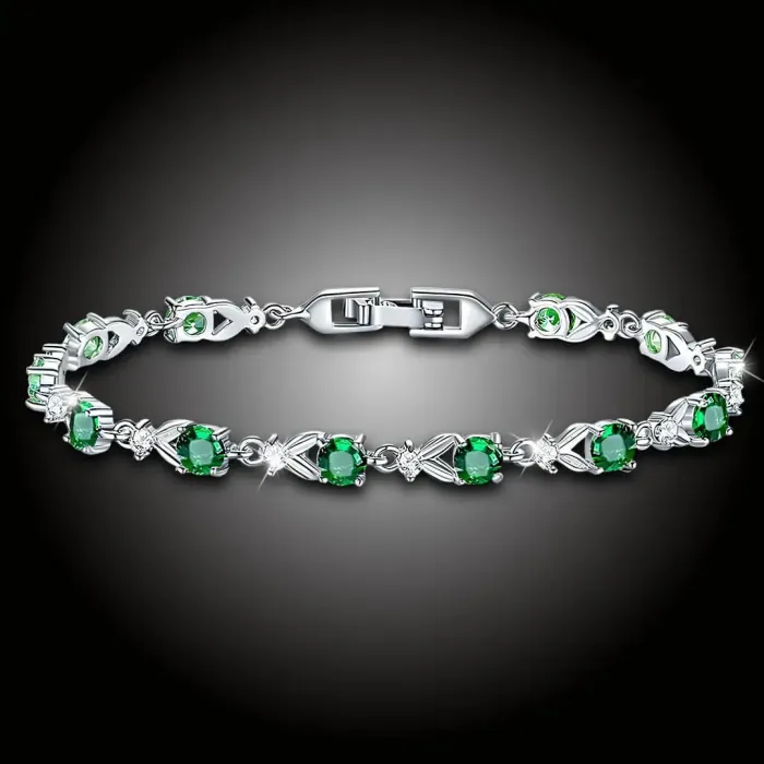 Elegantní náramek Adrianna Smaragd Green se zirkony