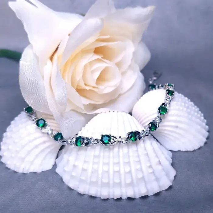 Elegantní náramek Adrianna Smaragd Green se zirkony