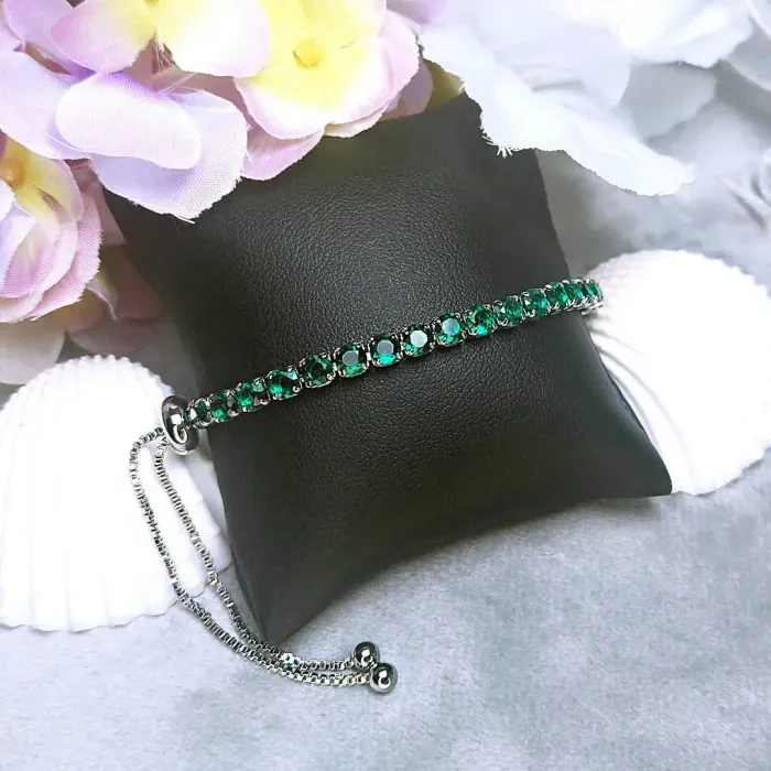 Náramek Virginia Smaragd Green s krystaly Swarovski®