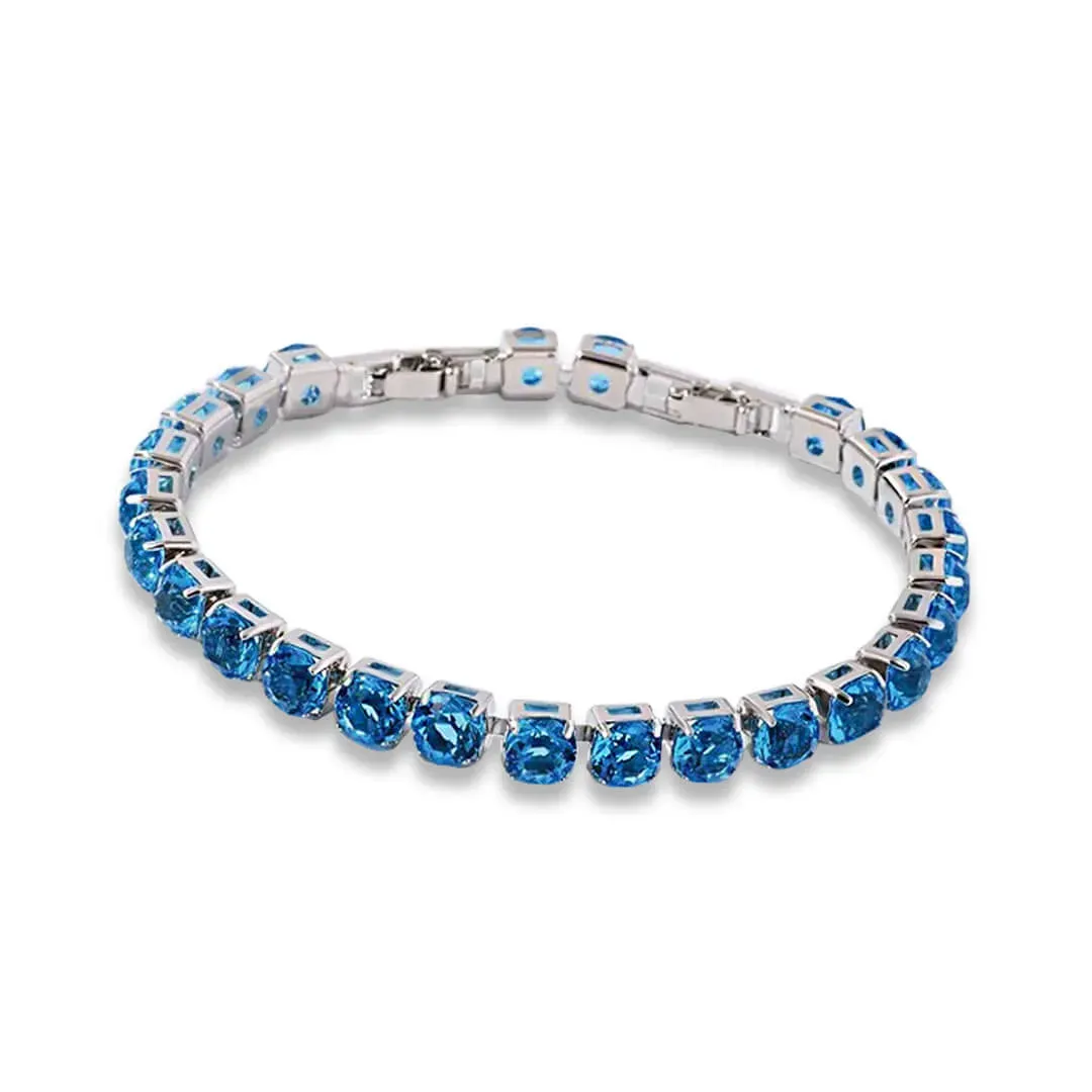 Náramek Clarissa Lake Blue s krystaly Swarovski®