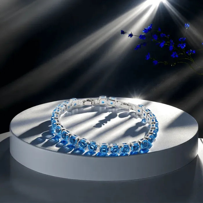 Náramek Clarissa Lake Blue s krystaly Swarovski®