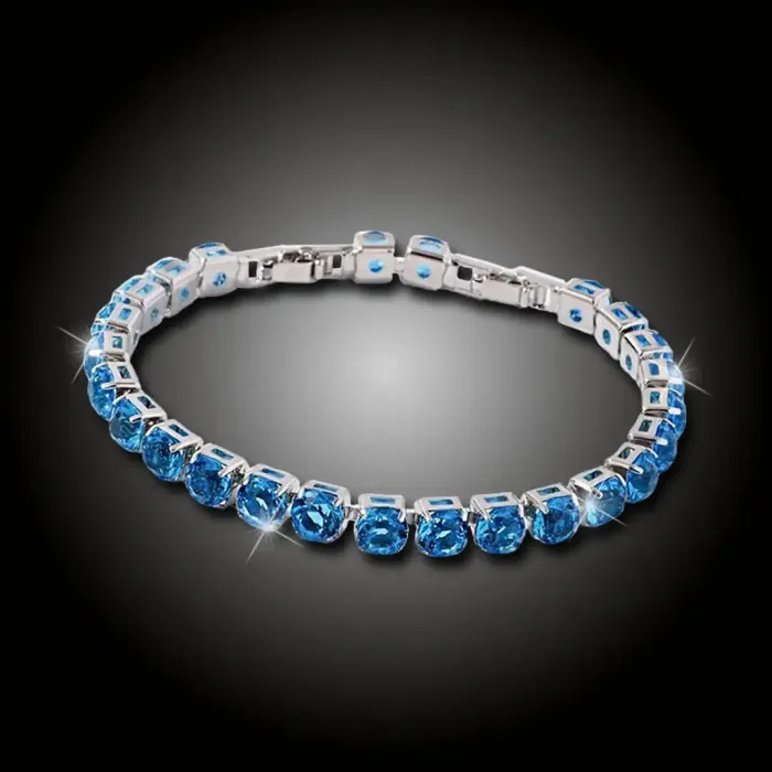 Náramek Clarissa Lake Blue s krystaly Swarovski®