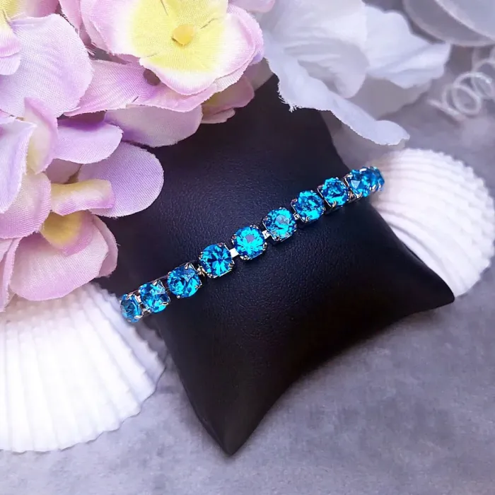 Náramek Clarissa Lake Blue s krystaly Swarovski®