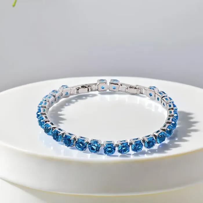 Náramek Clarissa Lake Blue s krystaly Swarovski®