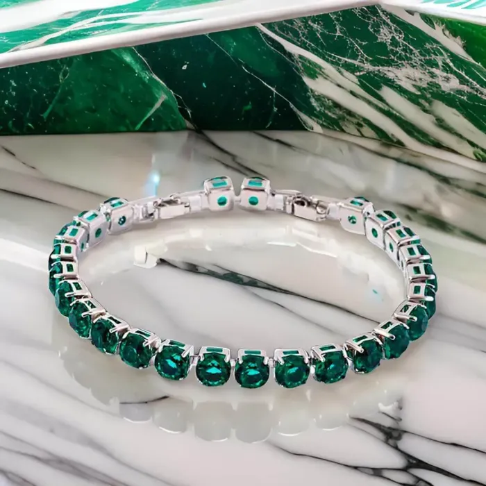 Náramek Clarissa Smaragd Green s krystaly Swarovski®