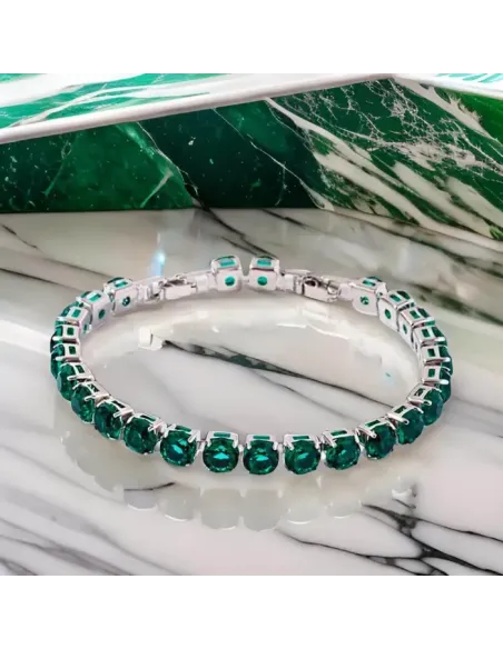 Náramek Clarissa Smaragd Green s krystaly Swarovski®