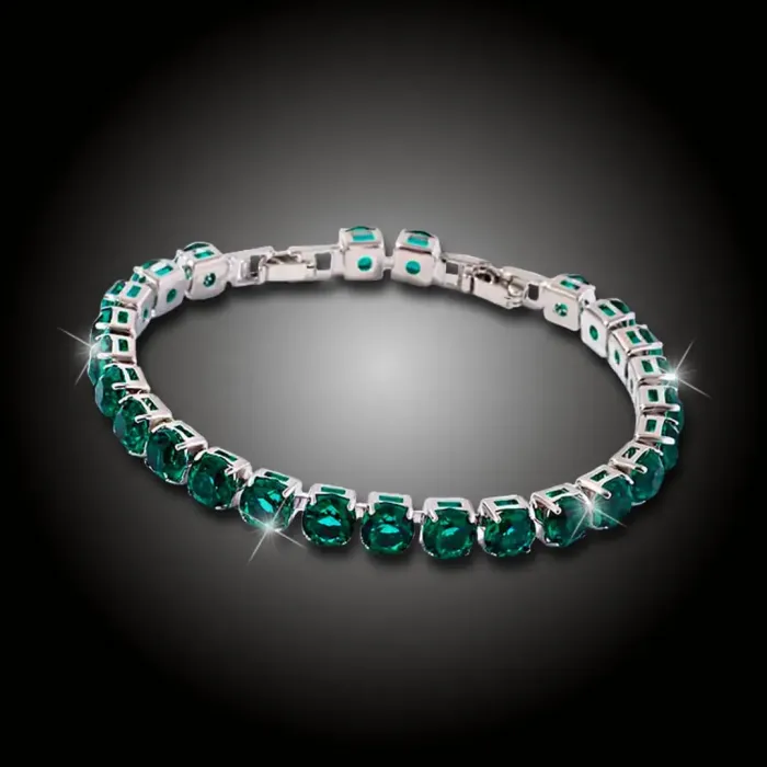 Náramek Clarissa Smaragd Green s krystaly Swarovski®