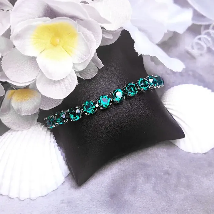 Náramek Clarissa Smaragd Green s krystaly Swarovski®