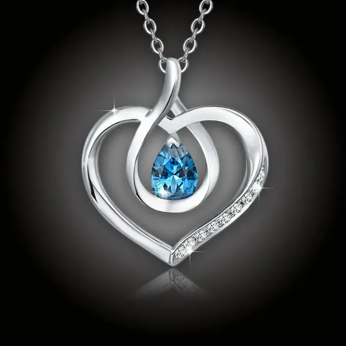 Náhrdelník Blue Lagoon Heart s krystalem Swarovski®