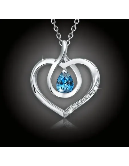 Náhrdelník Blue Lagoon Heart s krystalem Swarovski®