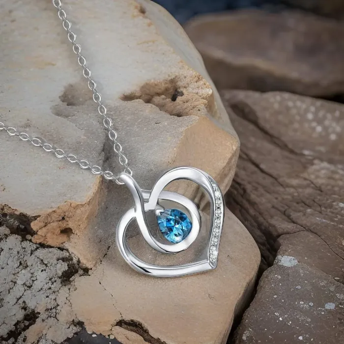 Náhrdelník Blue Lagoon Heart s krystalem Swarovski®