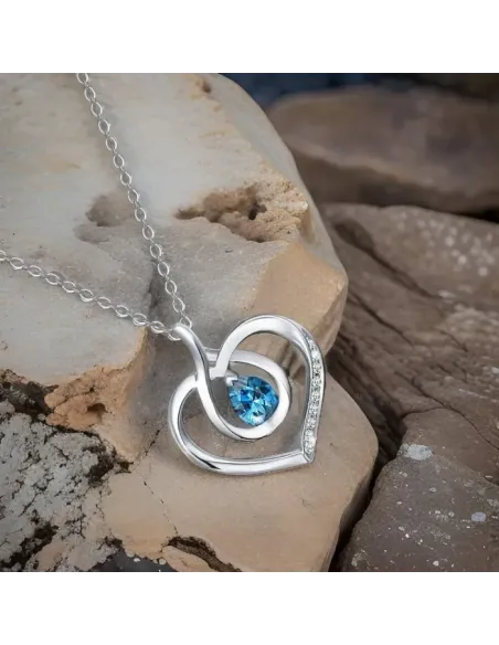 Náhrdelník Blue Lagoon Heart s krystalem Swarovski®