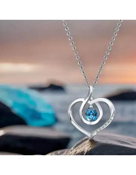 Náhrdelník Blue Lagoon Heart s krystalem Swarovski®
