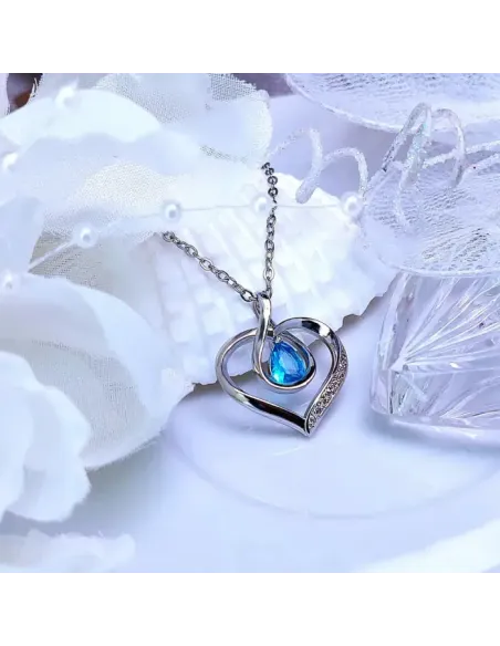 Náhrdelník Blue Lagoon Heart s krystalem Swarovski®
