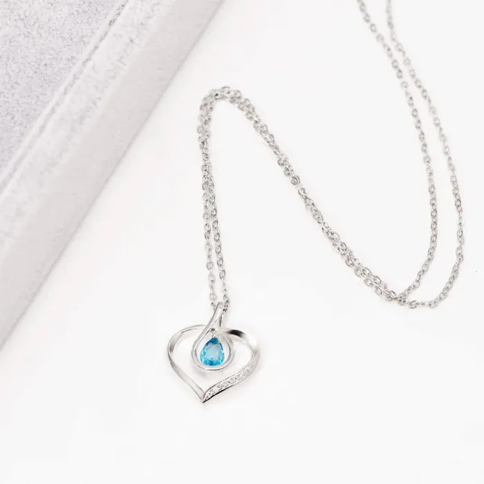 Náhrdelník Blue Lagoon Heart s krystalem Swarovski®