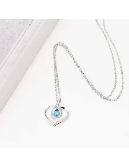 Náhrdelník Blue Lagoon Heart s krystalem Swarovski®
