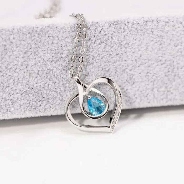 Náhrdelník Blue Lagoon Heart s krystalem Swarovski®