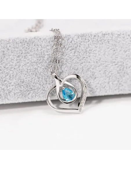 Náhrdelník Blue Lagoon Heart s krystalem Swarovski®