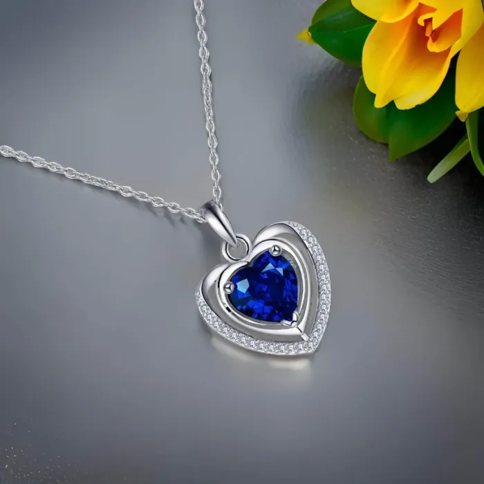 Luxusní náhrdelník Crystal Blue Heart