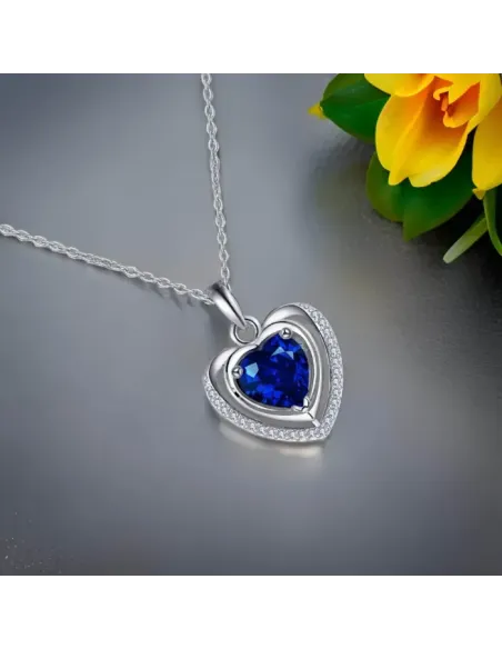 Luxusní náhrdelník Crystal Blue Heart