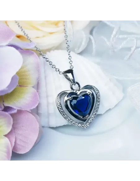 Luxusní náhrdelník Crystal Blue Heart
