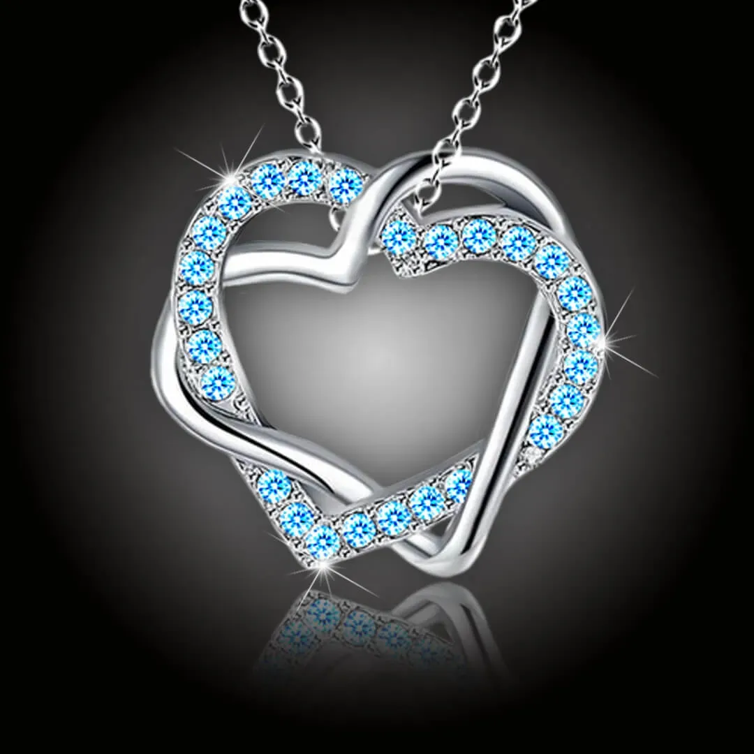 Propletená velká srdce s modrými krystaly Swarovski® 2