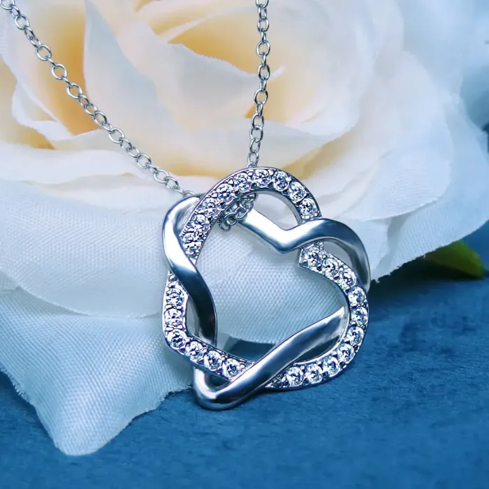 Propletená velká srdce s krystaly Swarovski®