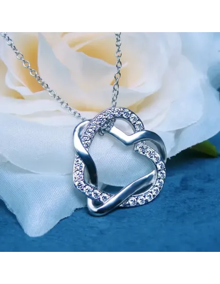 Propletená velká srdce s krystaly Swarovski®