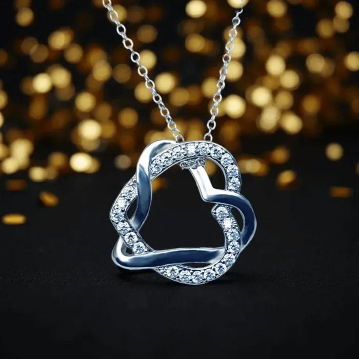 Propletená velká srdce s krystaly Swarovski®