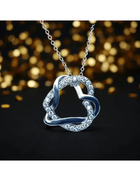 Propletená velká srdce s krystaly Swarovski®