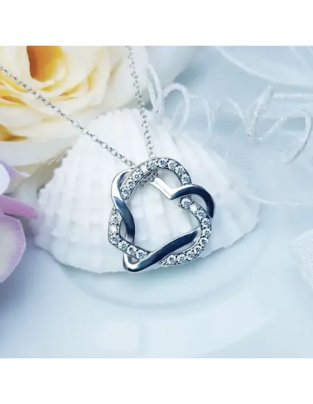 Propletená velká srdce s krystaly Swarovski®