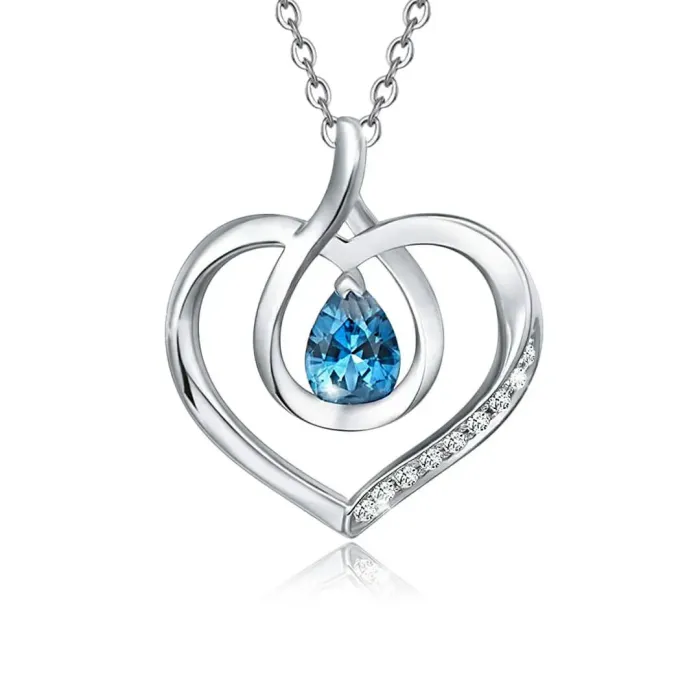 Náhrdelník Blue Lagoon Heart s krystalem Swarovski®
