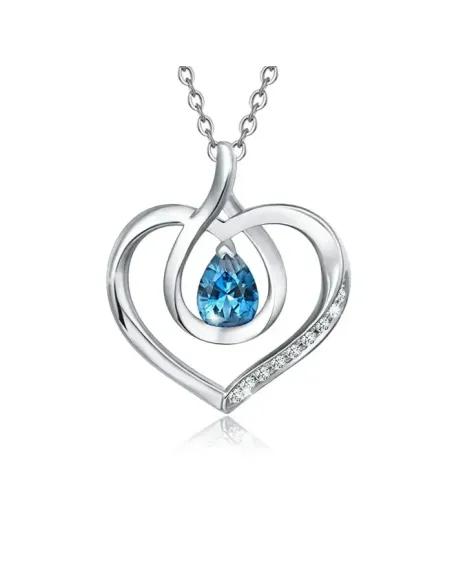 Náhrdelník Blue Lagoon Heart s krystalem Swarovski®