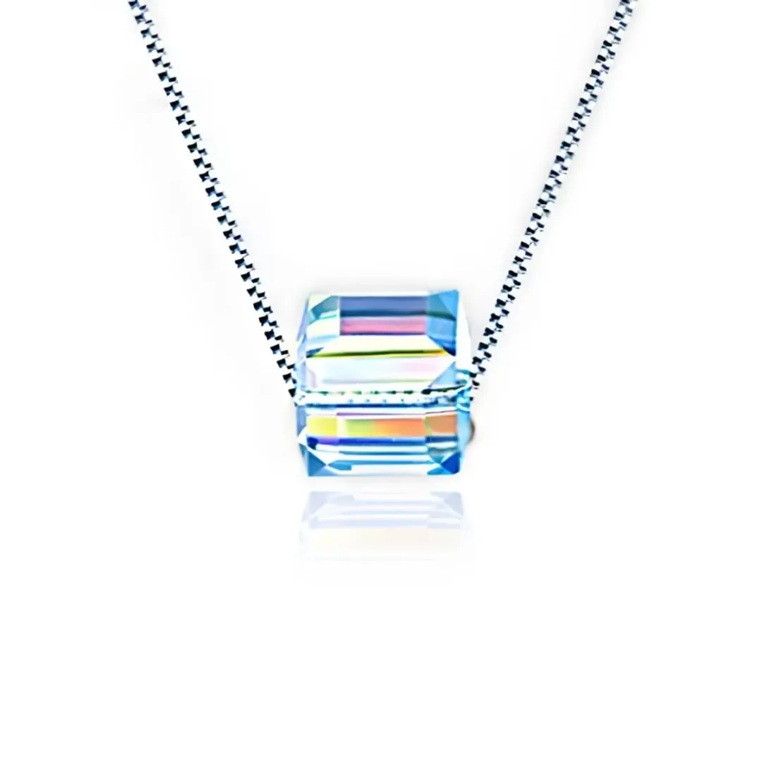 Stříbrný náhrdelník s krystalem Swarovski® Ice Cube AB