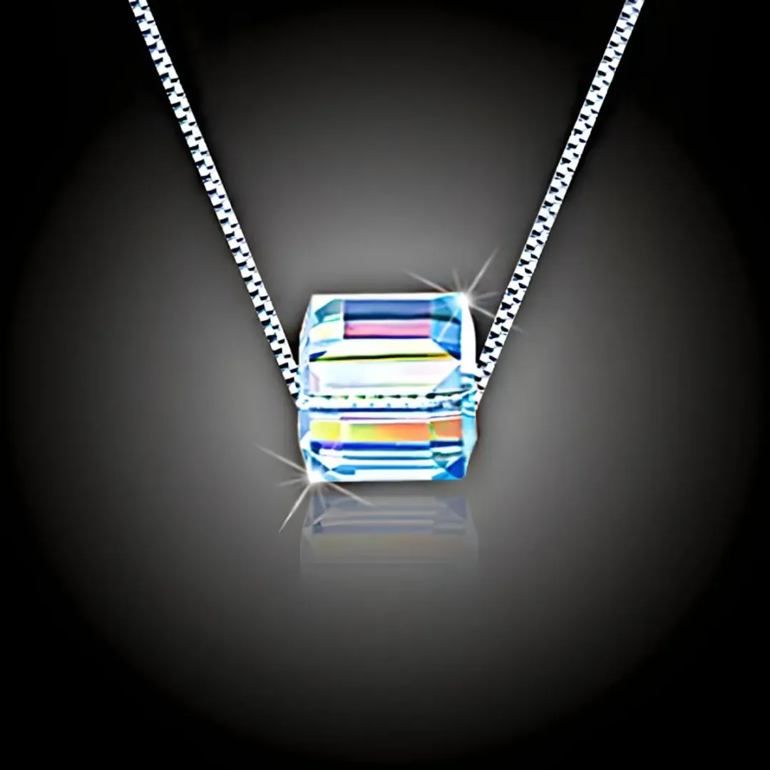 Stříbrný náhrdelník s krystalem Swarovski® Ice Cube AB 2