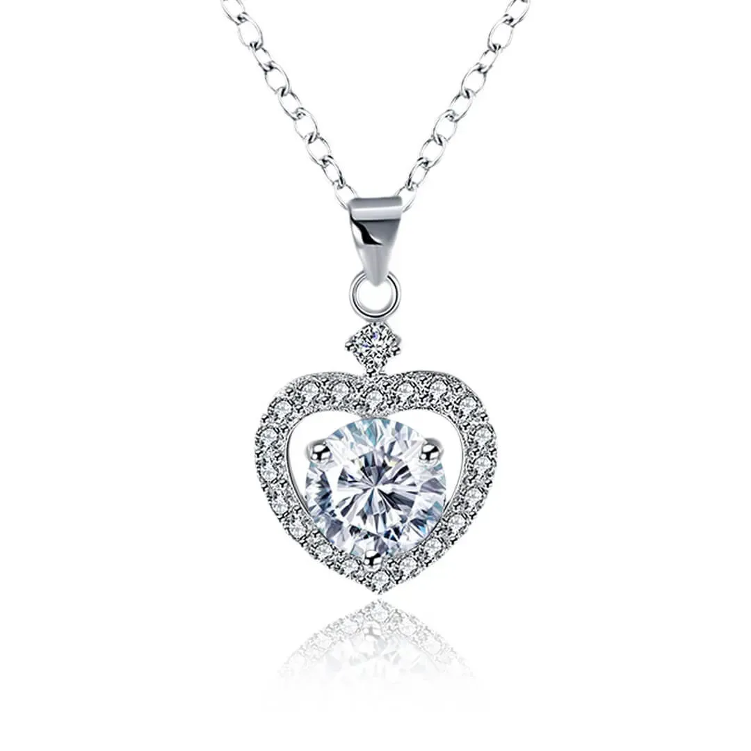 Stříbrné srdíčko Diamond Heart s čirým zirkonem