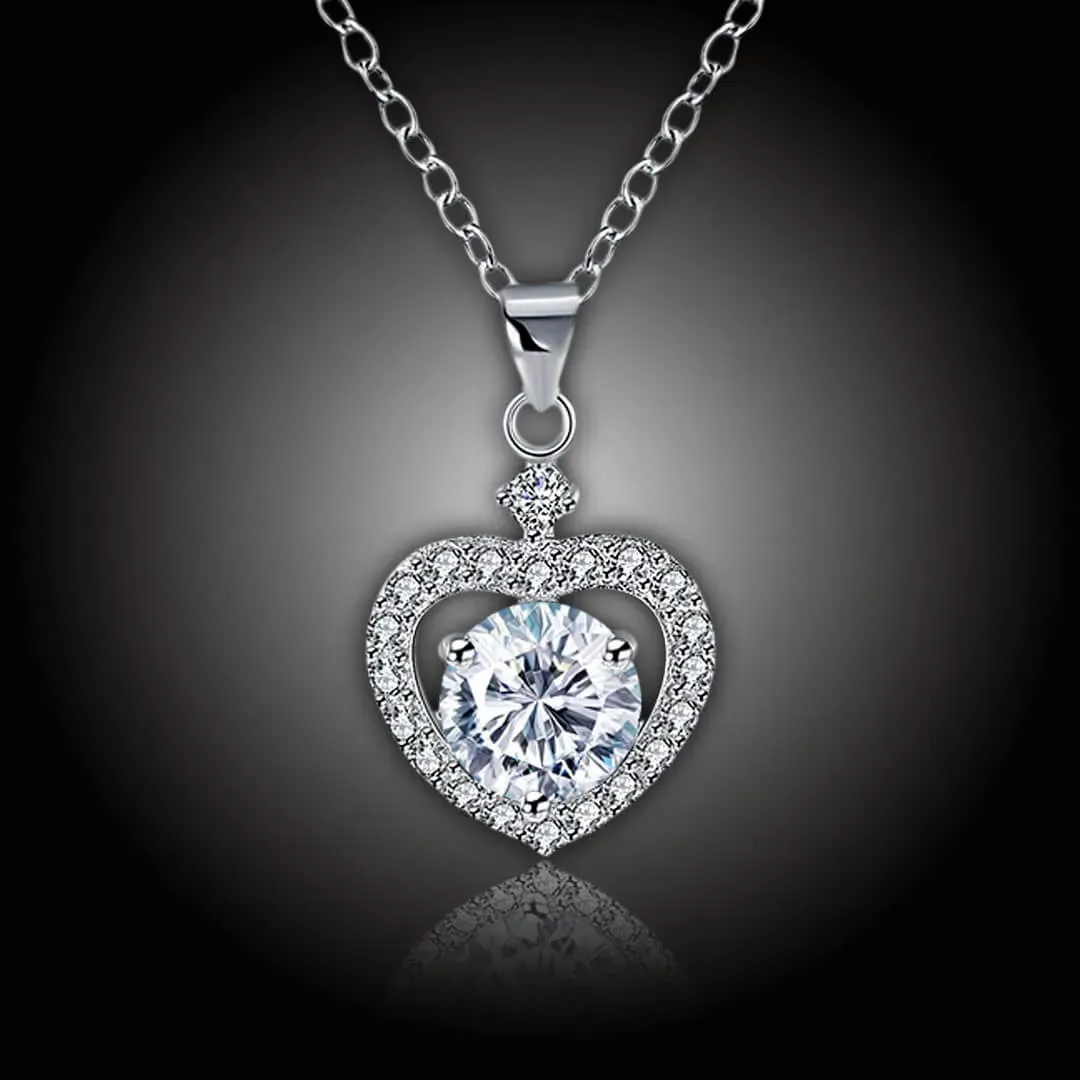 Stříbrné srdíčko Diamond Heart s čirým zirkonem 2