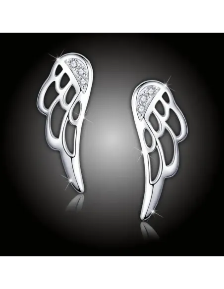Stříbrné náušnice Elegant Angel Wings