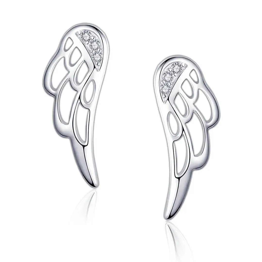 Stříbrné náušnice Elegant Angel Wings