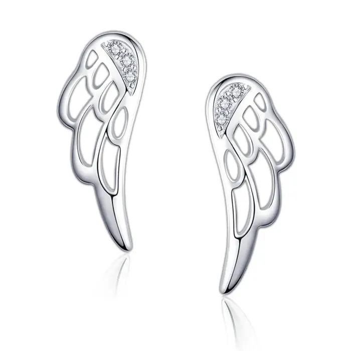 Stříbrné náušnice Elegant Angel Wings