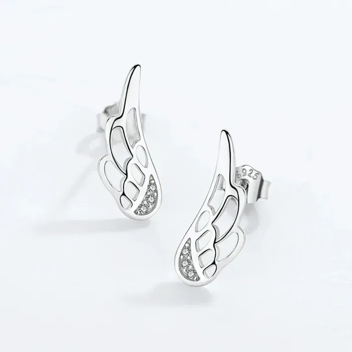 Stříbrné náušnice Elegant Angel Wings